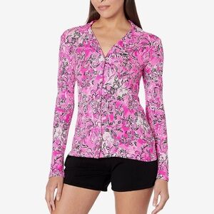 LILY PULITZER • Pj‎ Knit Long Sleeve Button-Up Top